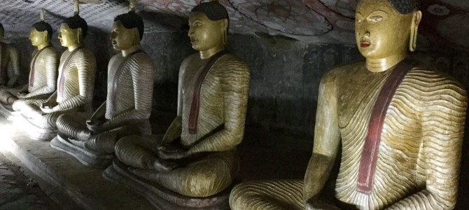 Ancient Buddhist art in cave temples ~ Sri Lanka